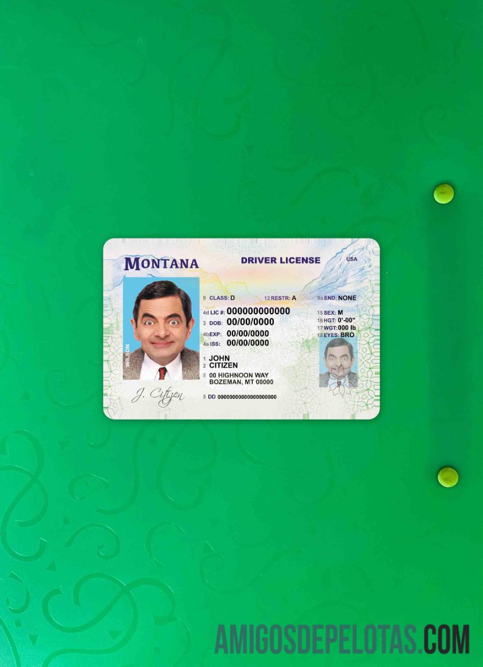 EUA Montana DL fotovisual frontal exemplo